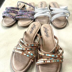 Jellypop Women's Beaded Sandals - Multicolor and White Options